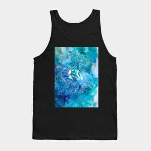 Light blue Peony Flower Tank Top